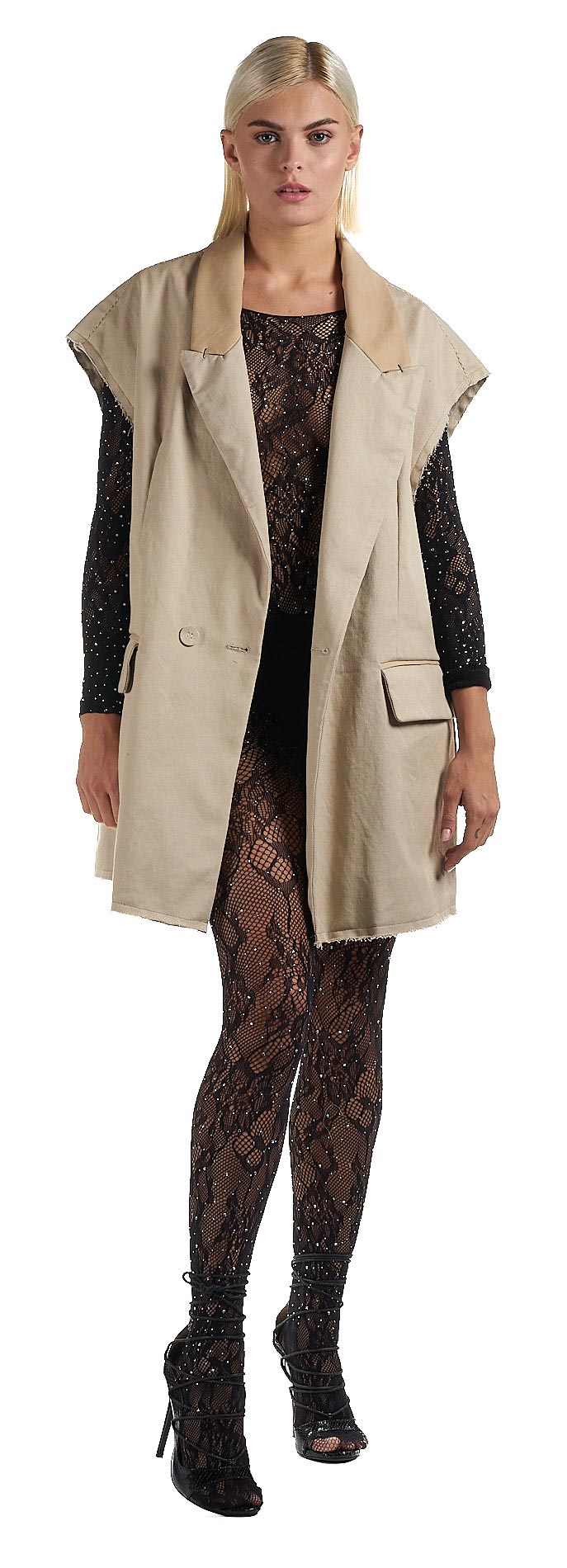 DANIELE BASTA LEATHER AND SILVER JACKET 